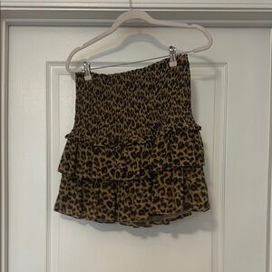 Leopard Print Tiered Skirt